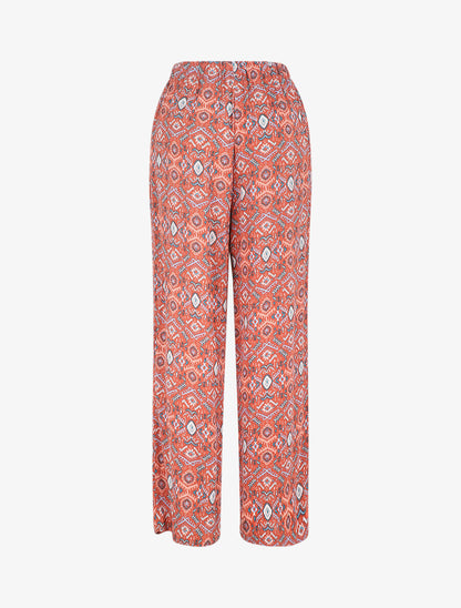 Pantalon droit imprimé fantaisie - Brique - 2