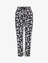Pantalon droit à motif fleuri - Marine - 5