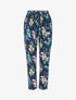 Pantalon droit motif floral - Marine - 1