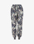 Pantalon style jogging imprimé végétal - Marine - 1