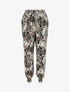 Pantalon style jogging imprimé végétal - Noir - 5