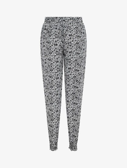 Pantalon style jogging imprimé floral - Noir - 2