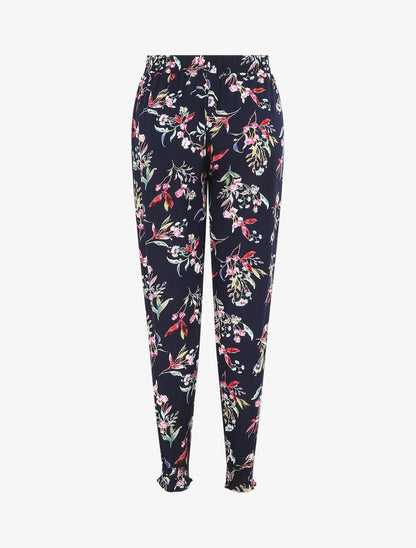 Pantalon style jogging imprimé fleuri - Marine - 2