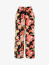 Pantalon ample motif grandes fleurs - Noir - 5