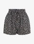 Short fleuri taille haute - Noir - 5