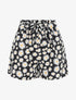 Short taille haute imprimé marguerite - Noir - 1