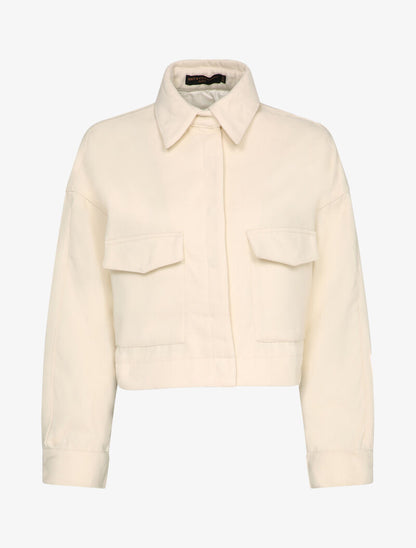 Veste courte et oversize en feutrine - Blanc - 4