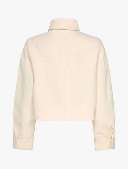 Veste courte et oversize en feutrine - Blanc - 2