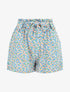 Short taille haute imprimé fleurs - Bleu clair - 1