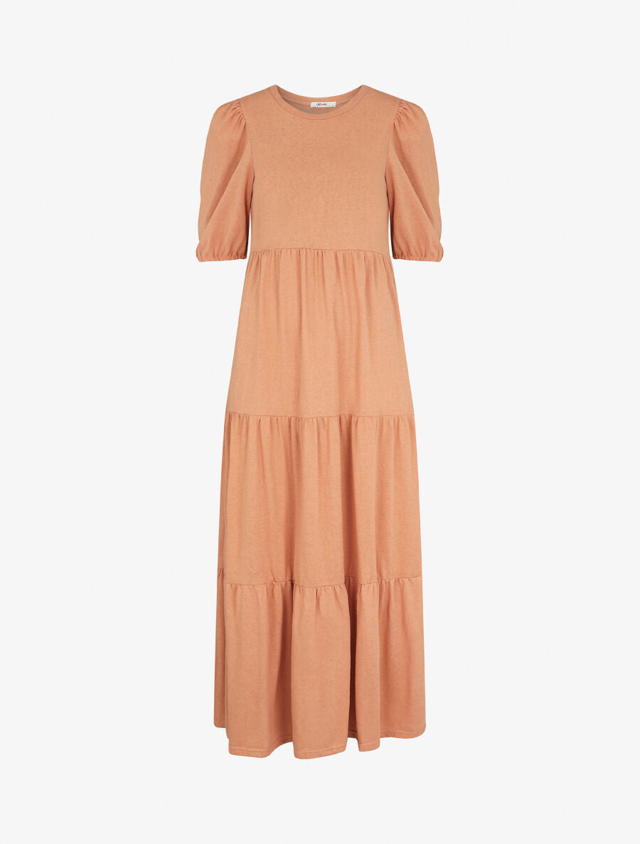Robe longue à manches paysannes élastiquées - Orange - 5