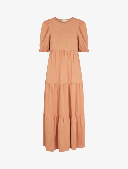 Robe longue à manches paysannes élastiquées - Orange - 5