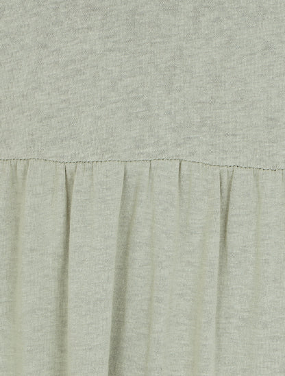 Robe longue à manches paysannes élastiquées - Vert d&