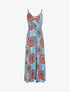 Robe longue à imprimé foulard - Bleu - 5
