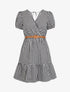 Robe mi-longue à carreaux - Noir - 1