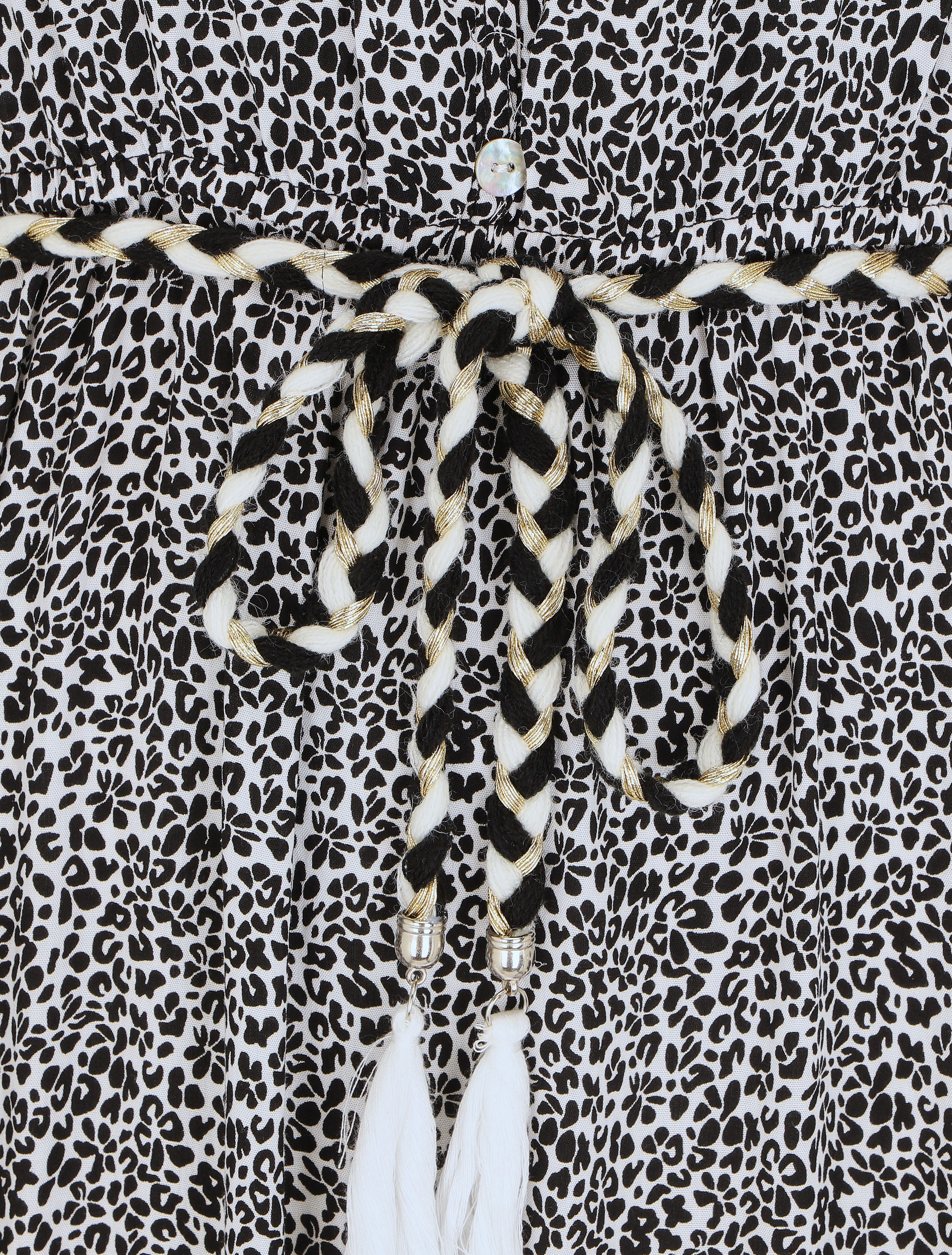 Robe longue élastiquée imprimé fleuri - Noir - 3