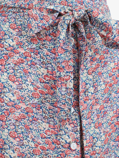 Jupe longue à taille élastiquée imprimé floral - Violet - 3