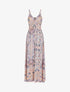 Robe longue fleurie et irisée - Rose - 1
