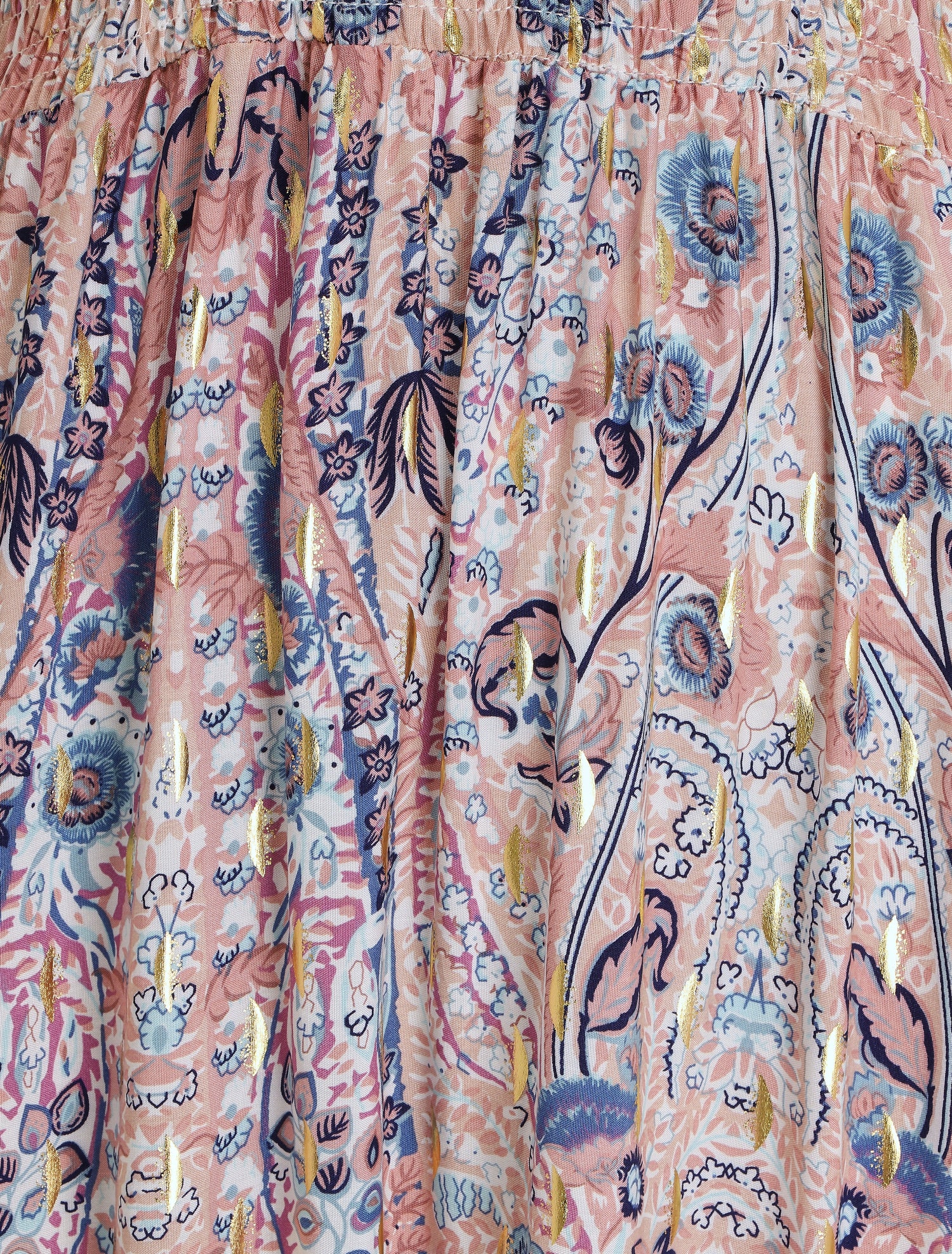 Robe longue fleurie et irisée - Rose - 3
