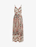 Robe longue fleurie et irisée - Beige - 5