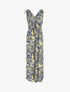Robe longue élastiquée imprimé feuilles tropicales - Jaune - 5