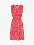 Robe imprimé fleuri à col cache-coeur - Rouge - 1