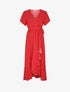 Robe longue à imprimé pois - Rouge - 1