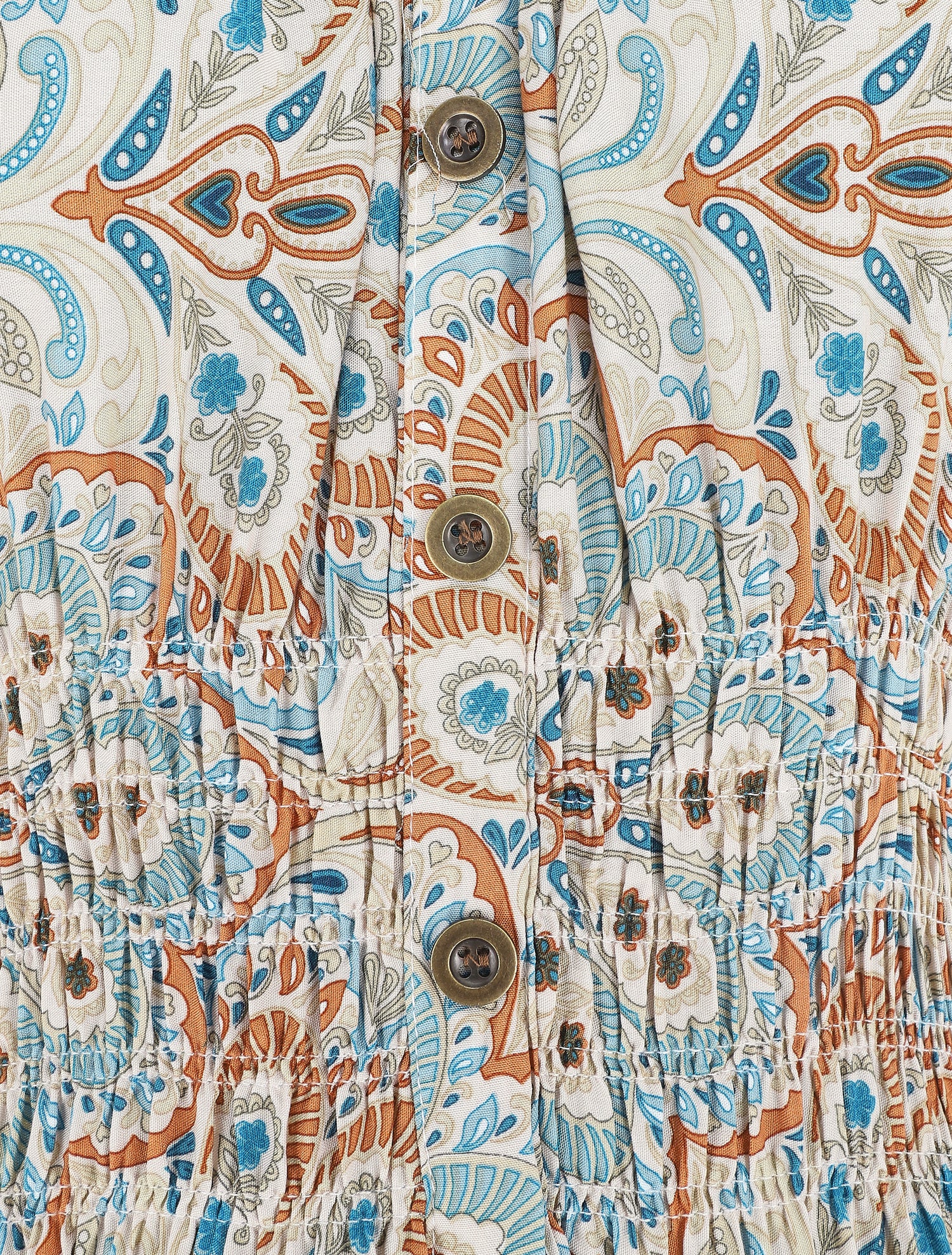 Robe longue sans manches imprimé cachemire - Beige - 3