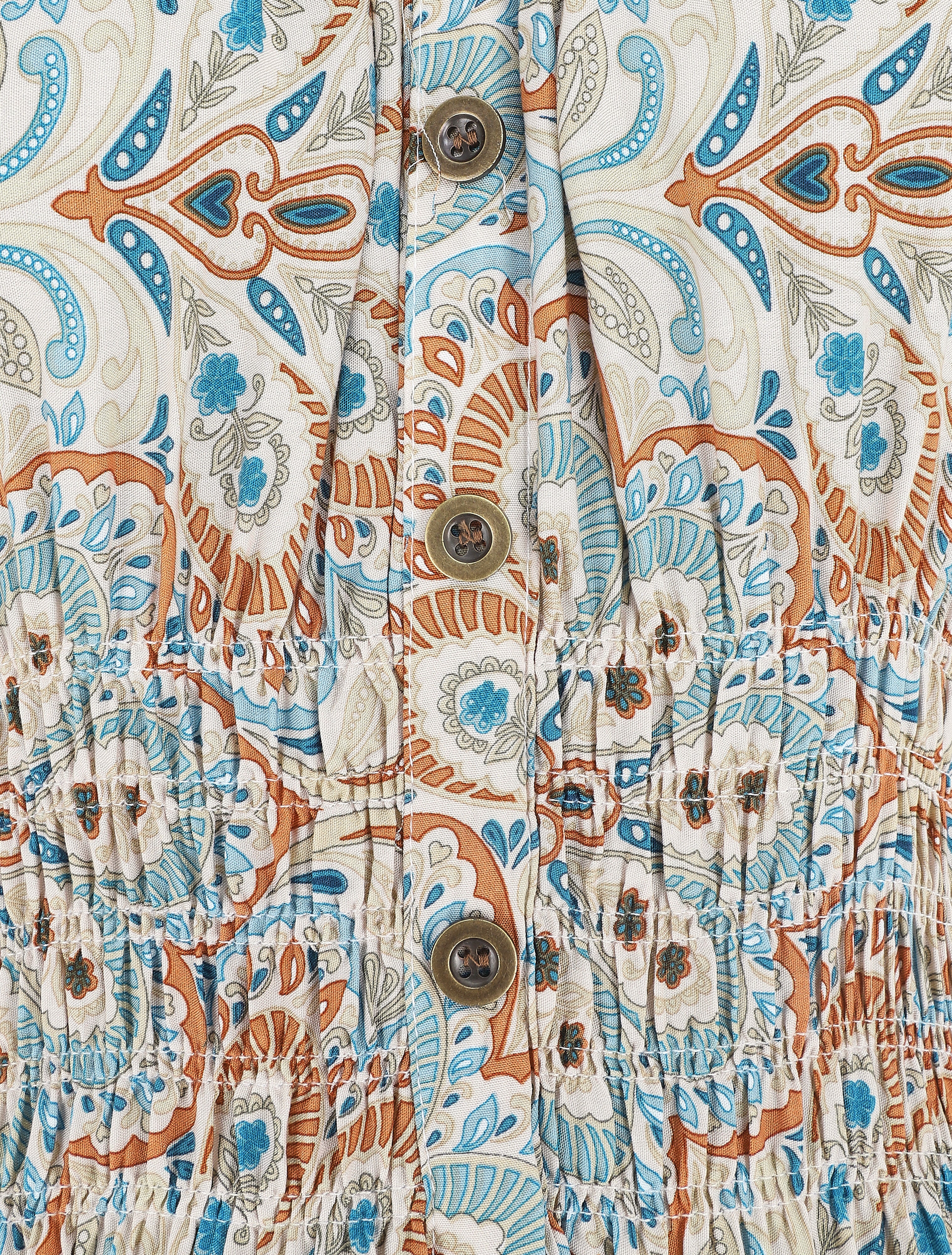 Robe longue sans manches imprimé cachemire - Beige - 3