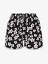 Short fleuri à bords en crochet - Noir - 1
