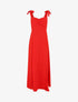 Robe longue unie à bretelles - Rouge - 5