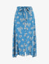 Jupe longue boutonnée imprimé feuilles - Bleu - 1