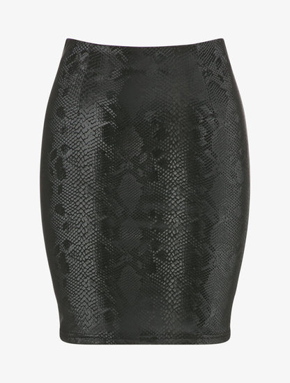Jupe en simili effet python - Noir - 4