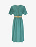 Robe longue uni manches courtes - Vert d&