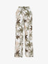 Pantalon à taille élastiquée imprimé feuilles - Kaki - 1