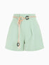 Short uni effet lin - Vert clair - 1