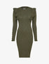 Robe côtelée à épaules volantées - Kaki - 5