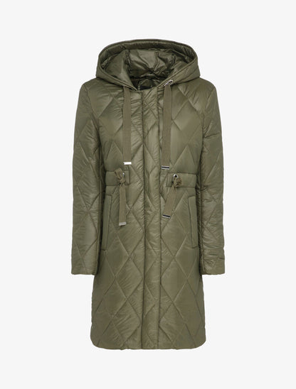 Doudoune matelassée à liens de serrage - Kaki - 1