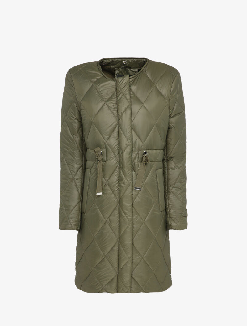 Doudoune matelassée à liens de serrage - Kaki - 3