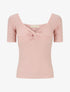 Top côtelé à manches 3/4 - Rose - 1