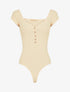 Body uni à manches courtes - Beige - 4