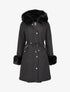 Parka à bords en fourrure synthétique amovible - Noir - 1