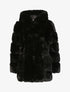 Manteau en fausse fourrure à capuche - Noir - 4