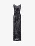 Robe longue fendue à sequins et décolleté dans le dos - Noir - 1