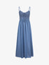 Robe longue denim à buste crochet - Bleu denim - 1