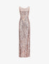 Robe longue fendue à sequins et décolleté dans le dos - Champagne - 4