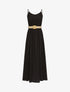 Robe longue unie à bretelles fines - Noir - 1