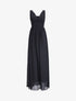 Robe de soirée à buste plissé - Noir - 4