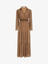 Robe longue empire imprimé faience - Marron - 4
