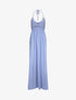 Robe empire uni à dos nu - Bleu clair - 4