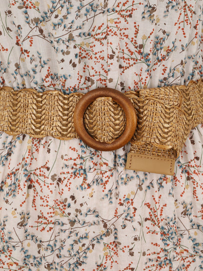Robe longue à imprimé fleurs des champs - Beige - 3
